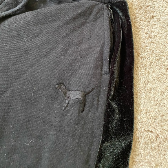 PINK VS Suede lined Hooded Sweater Pant Set Black XS - Picture 7 of 12